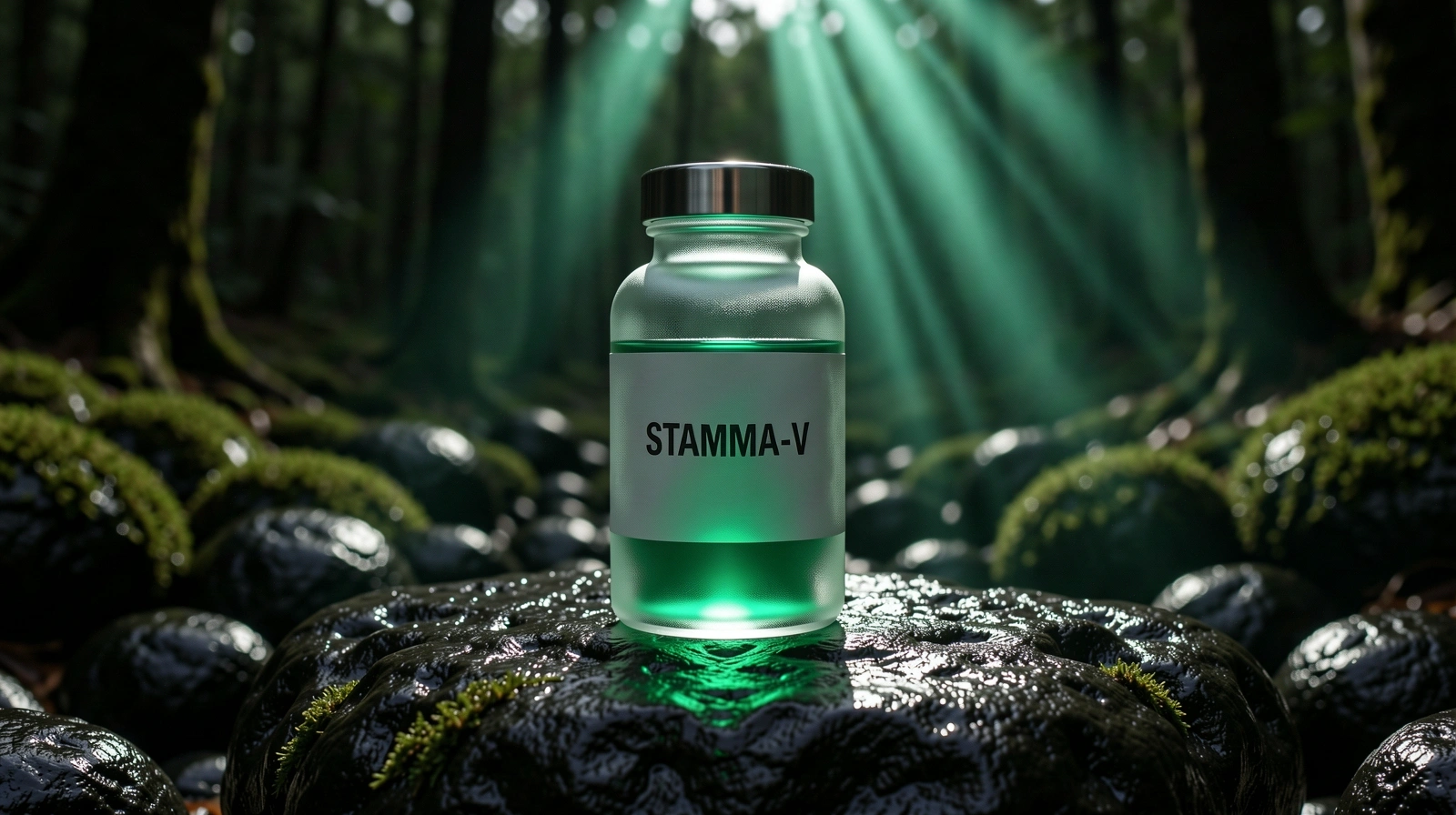 Stamina-V Peak Phase formulation in a premium glass vessel